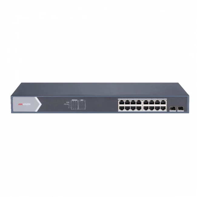 Коммутатор Hikvision DS-3E1518P-SI 1000 Base-TX (1000 мбит/с), 2 SFP порта