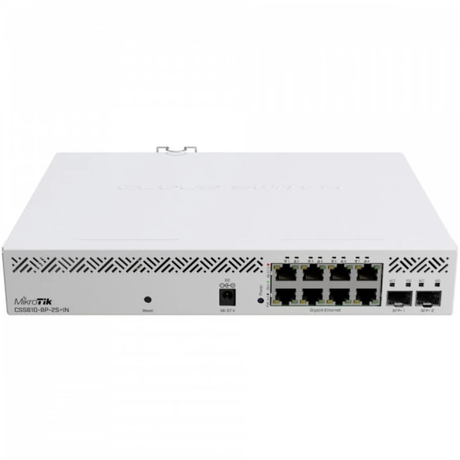 Коммутатор Mikrotik CSS610-8P-2S+IN 1000 Base-TX (1000 мбит/с), 2 SFP порта