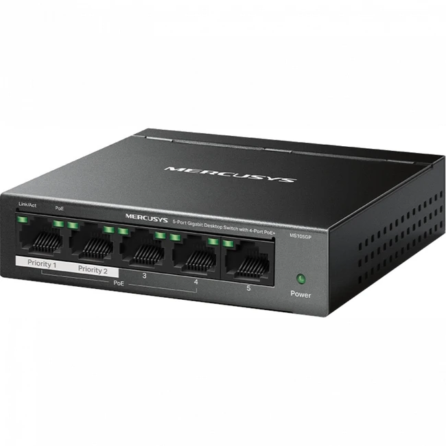 Коммутатор Mercusys MS105GP 1000 Base-T (1000 мбит/с)