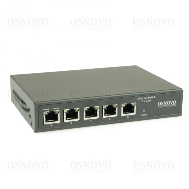 Коммутатор OSNOVO SW-5D-1 SW-5D-1(60W) 2.5 GBase-T (2500 мбит/с)