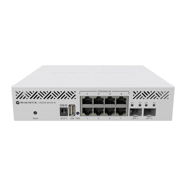 Коммутатор Mikrotik CRS310-8G+2S+IN 1000 Base-T (1000 мбит/с), 2 SFP порта