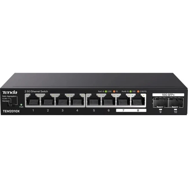 Коммутатор TENDA TEM2010X (2.5 GBase-T (2500 мбит/с), 2 SFP порта)