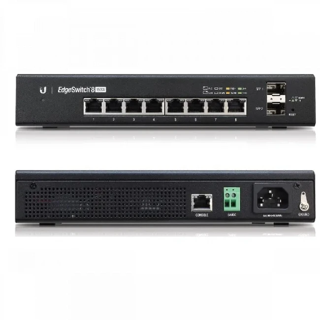 Коммутатор Ubiquiti EdgeSwitch 8-150W ES-8-150W-EU (1000 Base-T (1000 мбит/с), 2 SFP порта)