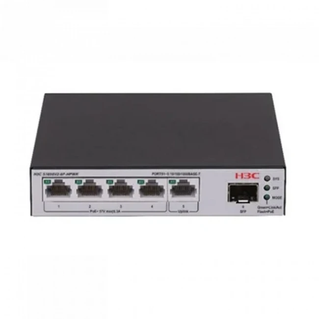 Коммутатор H3C S1600V2-6P-HPWR LS-1600V2-6P-HPWR-GL 1000 Base-TX (1000 мбит/с)