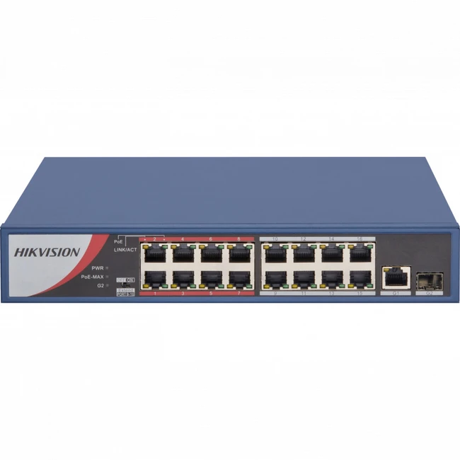 Коммутатор Hikvision DS-3E1318P-EI/M (100 Base-T (100 мбит/с), 1 SFP порт)