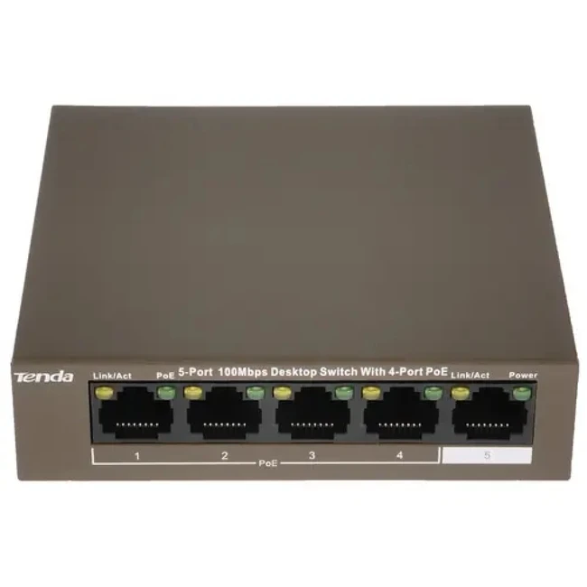 Коммутатор TENDA F1105P-4-63W 1000 Base-T (1000 мбит/с)