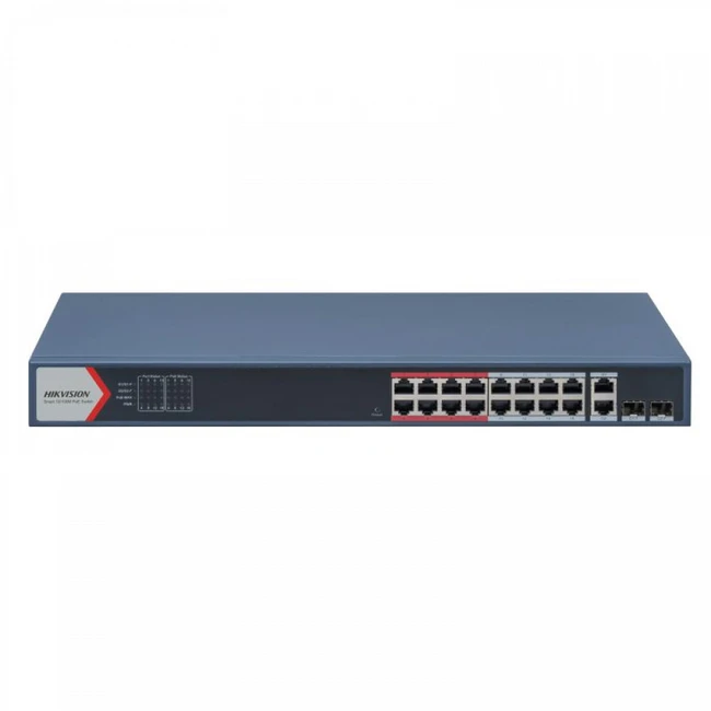 Коммутатор Hikvision DS-3E1318P-SI(V2) 100 Base-T (100 мбит/с), 2 SFP порта