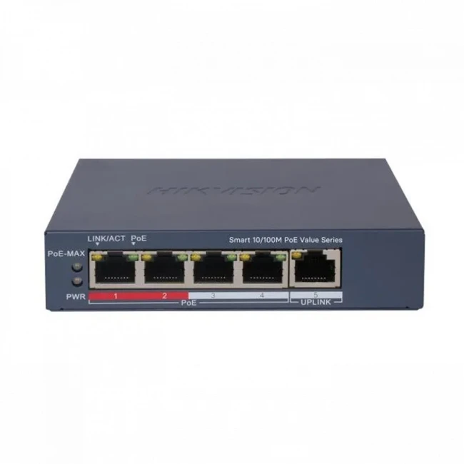 Коммутатор Hikvision DS-3E1105P-EI/M(V2) 100 Base-TX (100 мбит/с)
