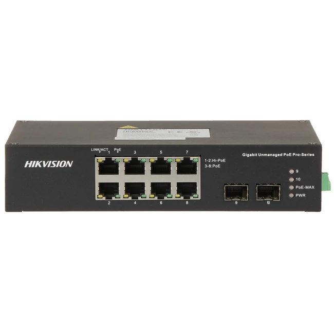 Коммутатор Hikvision DS-3T0510HP (1000 Base-T (1000 мбит/с), 2 SFP порта)