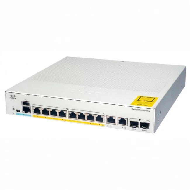 Коммутатор Cisco C1000-8P-2G-L(new) (1000 Base-T (1000 мбит/с), 2 SFP порта)
