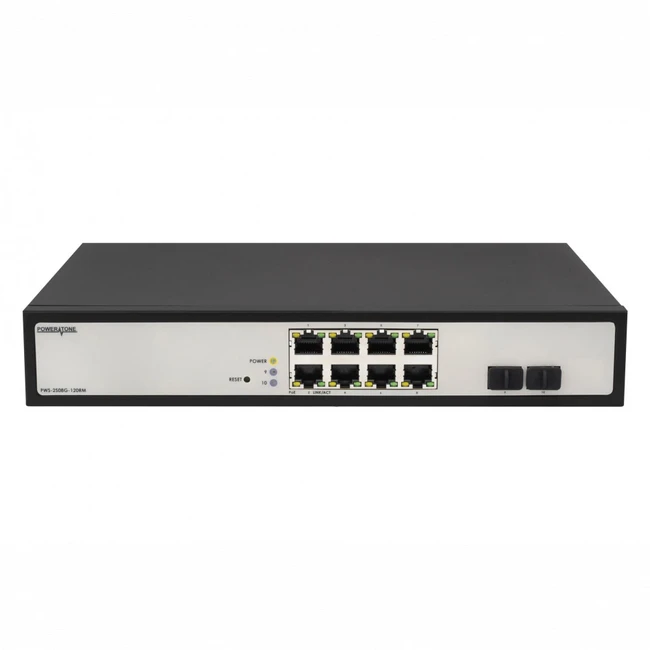 Коммутатор PowerTone 2S08G-120RM PWS-2S08G-120RM 1000 Base-T (1000 мбит/с), 2 SFP порта