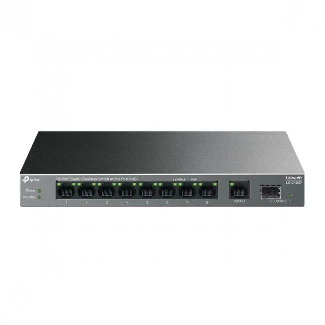 Коммутатор TP-Link LS1210GP LS1210GP(UN) (1000 Base-T (1000 мбит/с), 1 SFP порт)
