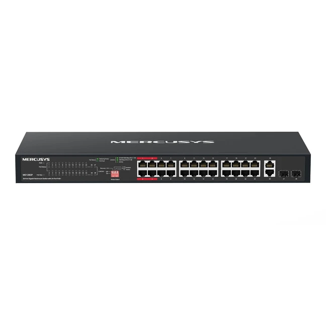 Коммутатор Mercusys MS128GP 1000 Base-T (1000 мбит/с), 2 SFP порта