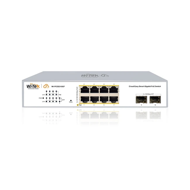 Коммутатор Wi-Tek WI-PCES310GF v2 1000 Base-T (1000 мбит/с), 2 SFP порта