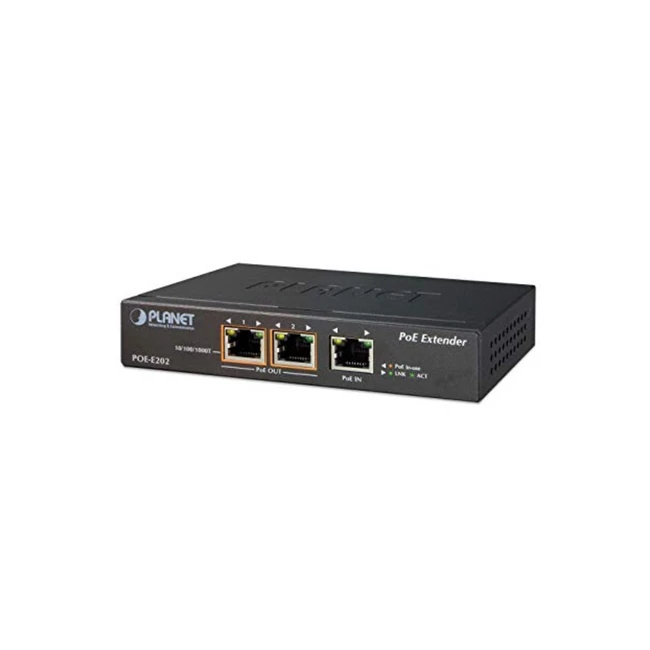 Сетевое устройство Planet РоЕ репитор 1-Port 802.3at PoE+ to 2-Port 802.3af/at Gigabit PoE POE-E202 (PoE-усилитель)
