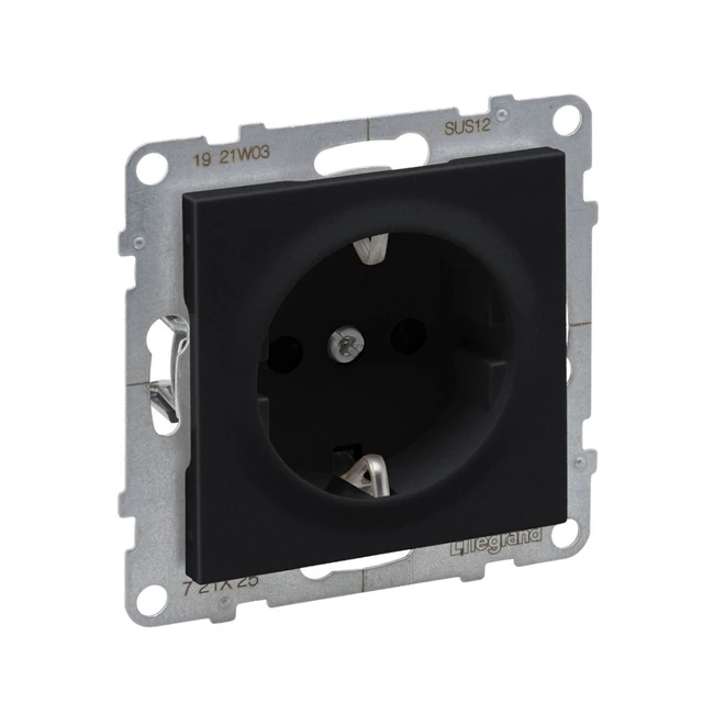 Розетка Legrand Розетка 2К+З Suno 16А 250В винт.зажим Антрацит 721425