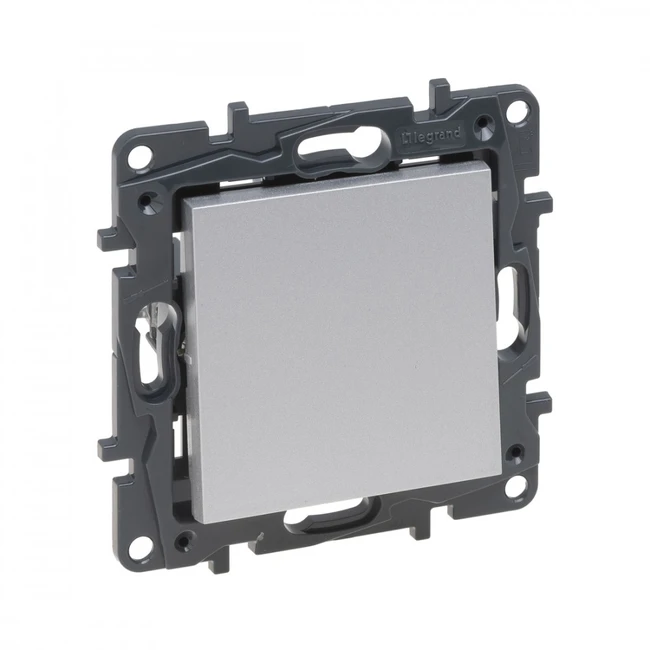 Legrand Выключатель одноклавишный Niloe Step 10А авт.клеммы Алюминий 863301