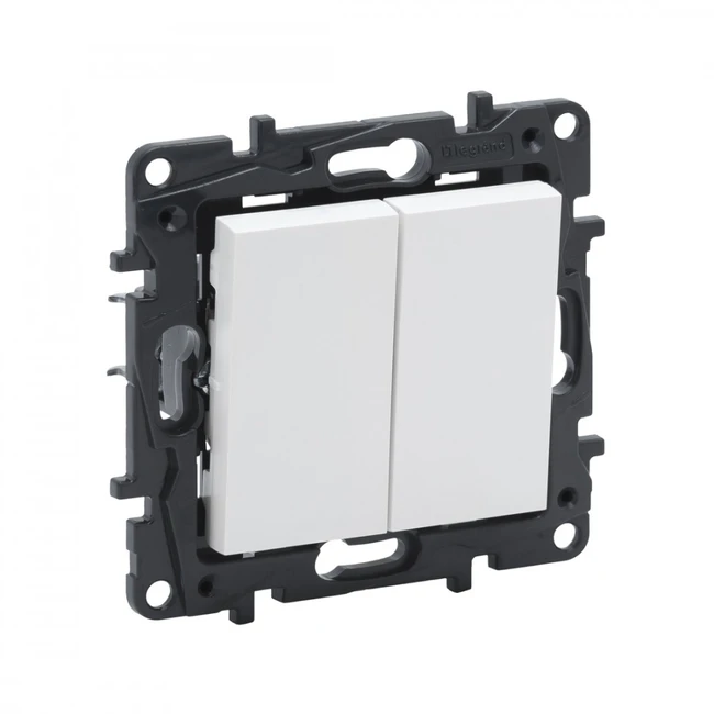 Legrand Выключатель двухклавишный Niloe Step 10А авт.клеммы Белый 863105