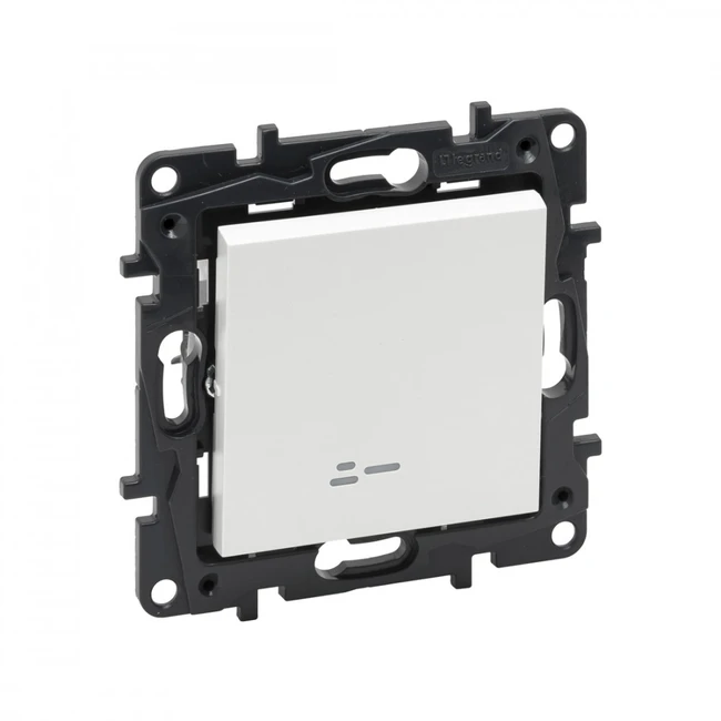 Legrand Выключатель одноклавишный Niloe Step 10А с подстветкой авт.клеммы Белый 863111