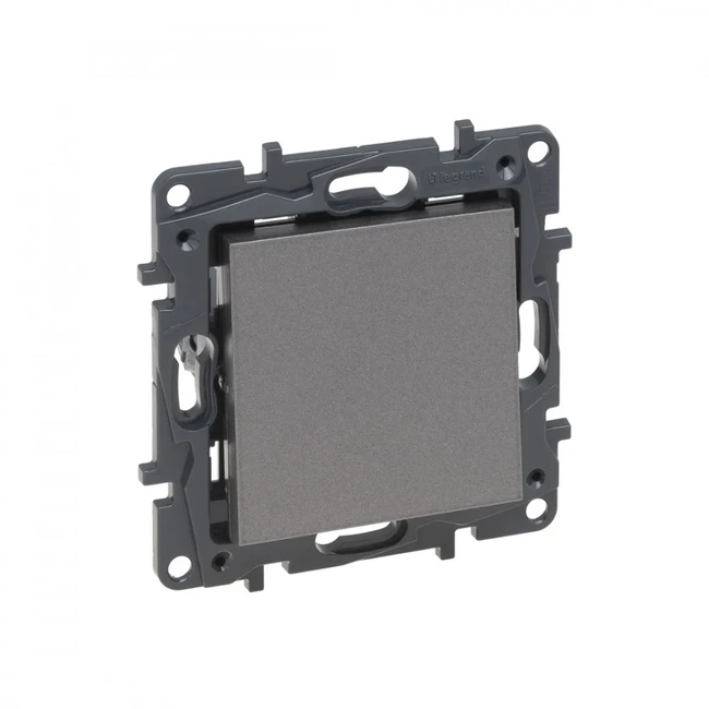 Legrand Переключатель одноклавишный Niloe Step 10А авт.клеммы Сталь 863406