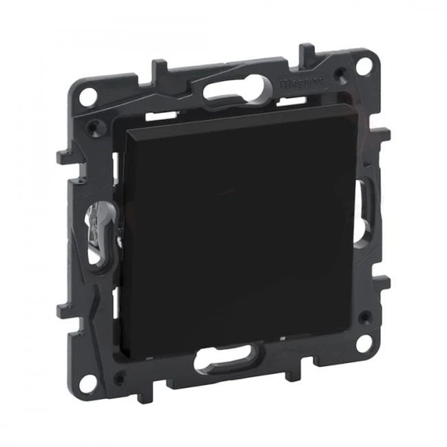 Legrand Переключатель одноклавишный Niloe Step 10А авт.клеммы Чёрный 863506