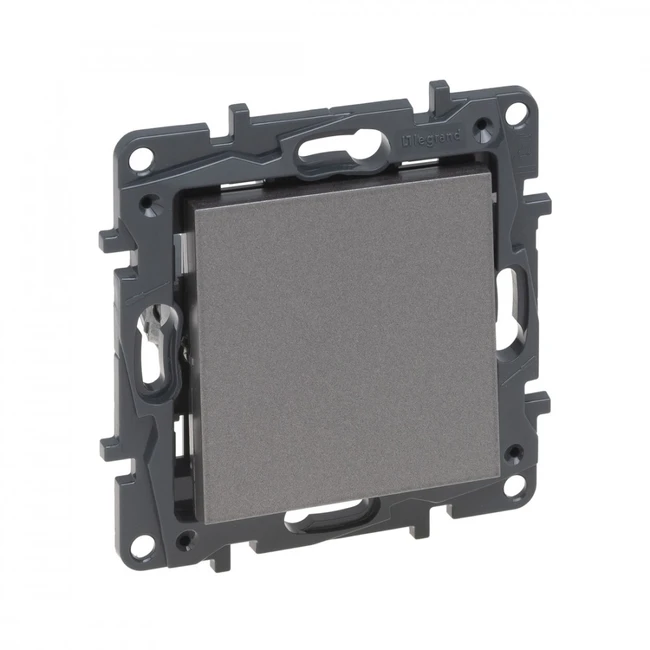 Legrand Переключатель одноклавишный крестовой Niloe Step 10А винт.клеммы Сталь 863407