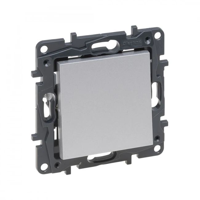 Legrand Переключатель одноклавишный крестовой Niloe Step 10А винт.клеммы Алюминий 863307