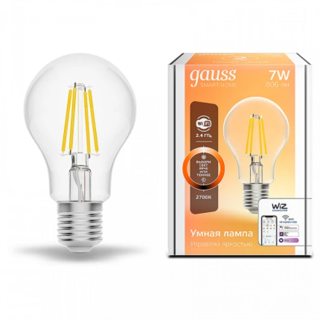 Gauss IoT Smart Home E27 6.5Вт 806lm 1200112