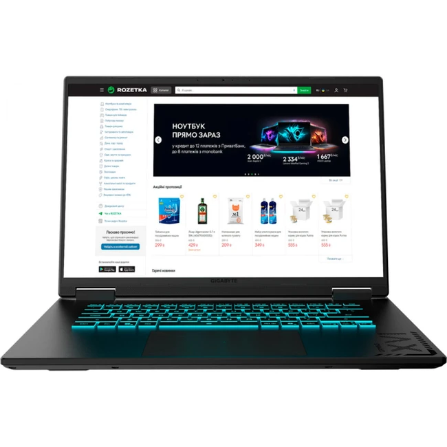 Ноутбук Gigabyte 3VHK3EE893SD 16 ", WUXGA 1920x1200 (16:10), Ryzen 7, 32 Гб