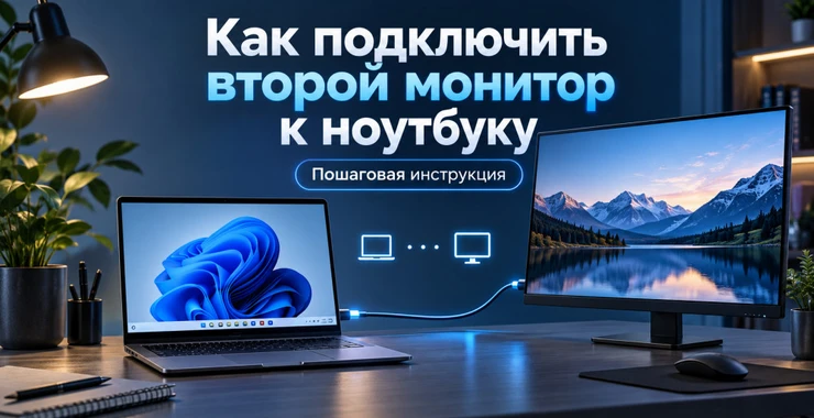 Как подключить второй монитор к ноутбуку: пошаговая настройка